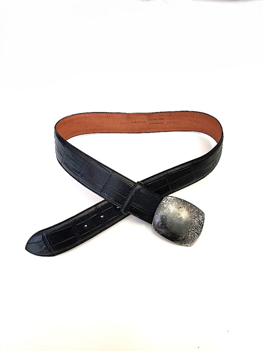 Josef black brown leather belt